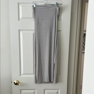 Black and White Striped Maxi Dress